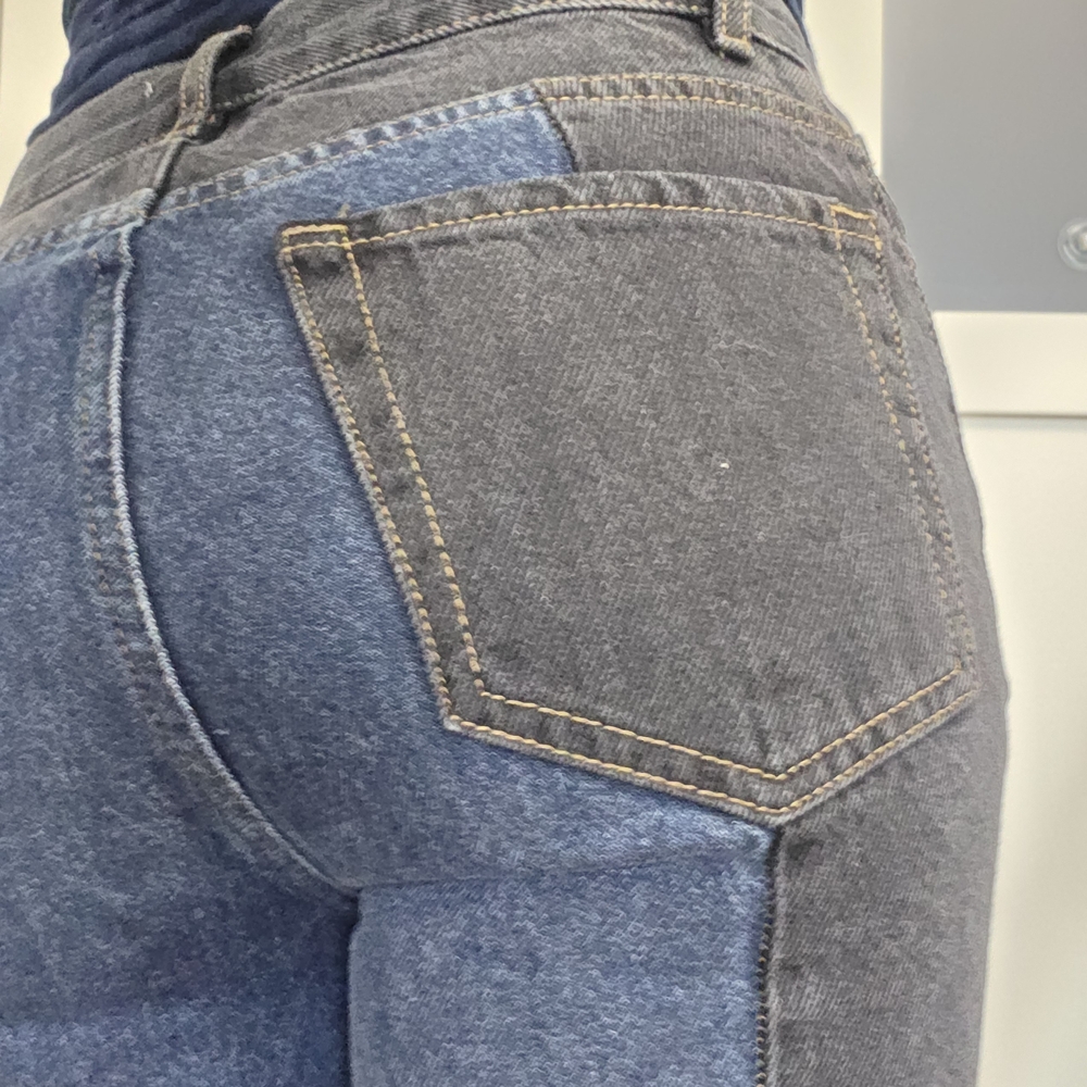 PacSun Two-Tone Blue and Gray Straight Leg Jeans